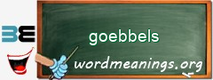 WordMeaning blackboard for goebbels